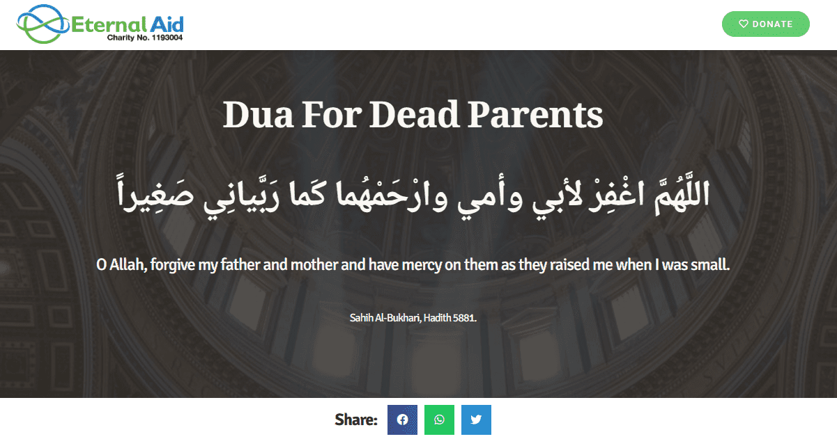 Dua For Dead Parents Eternal Aid Charity